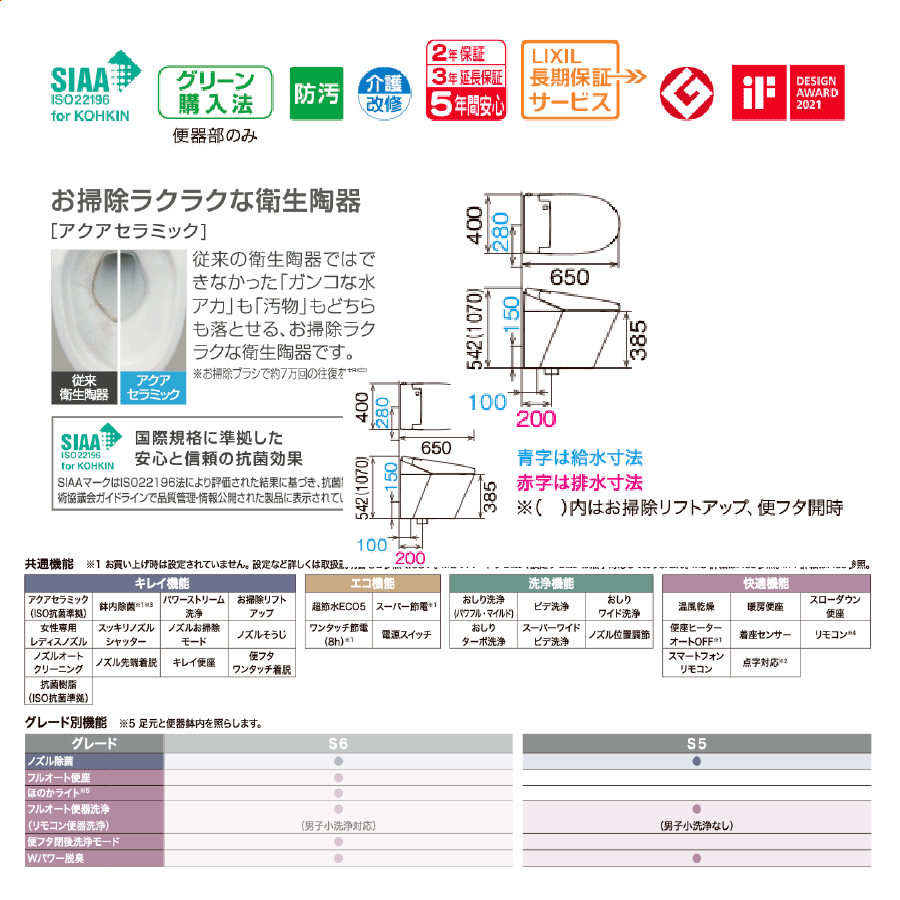 サティスS グレードS5 YBC-S40S+DV-S815 排水200芯