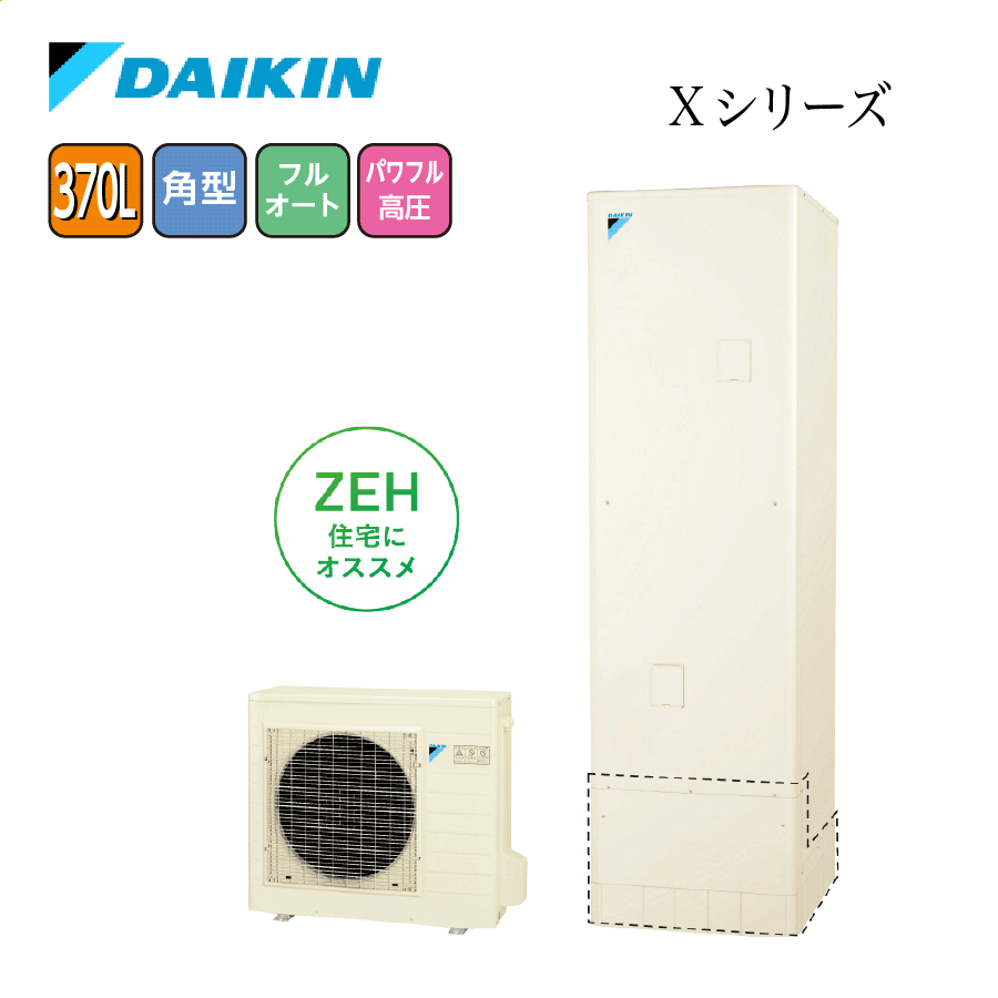 EQX37XFV+BRC083F1+KKC022E4 370L 角型 高圧
